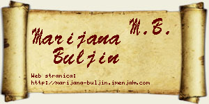 Marijana Buljin vizit kartica